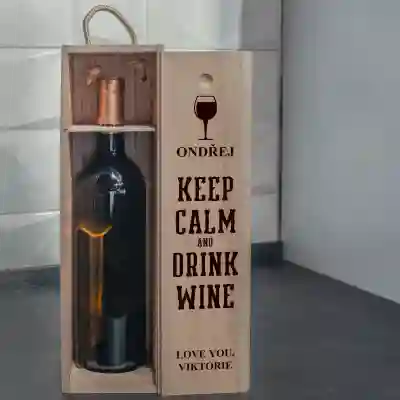 Personalizovaná krabice na víno - Keep Calm