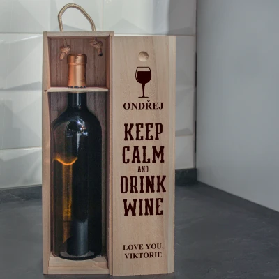 Personalizovaná krabice na víno - Keep Calm