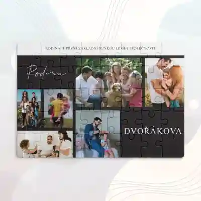 Personalizované puzzle s obrázky - s rodinnými fotografiemi a citátem