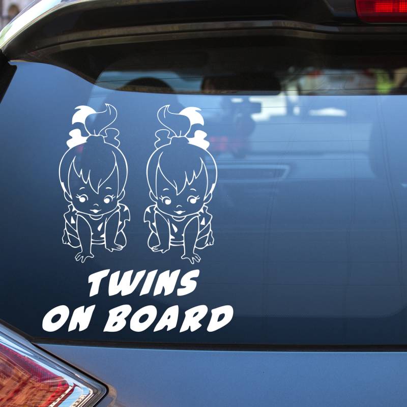 Samolepky dítě v autě se jménem dítěte Twins on Board