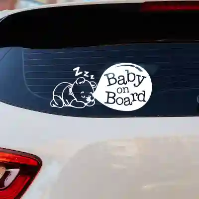 Samolepky dítě v autě se jménem dítěte Panda