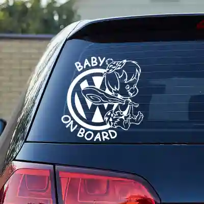 Samolepky dítě v autě se jménem dítěte Volkswagen