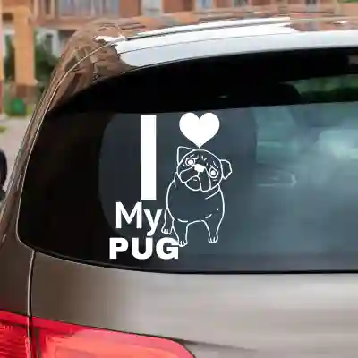 Samolepky na auto PUG