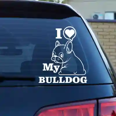 Nálepka na auto s Bulldog