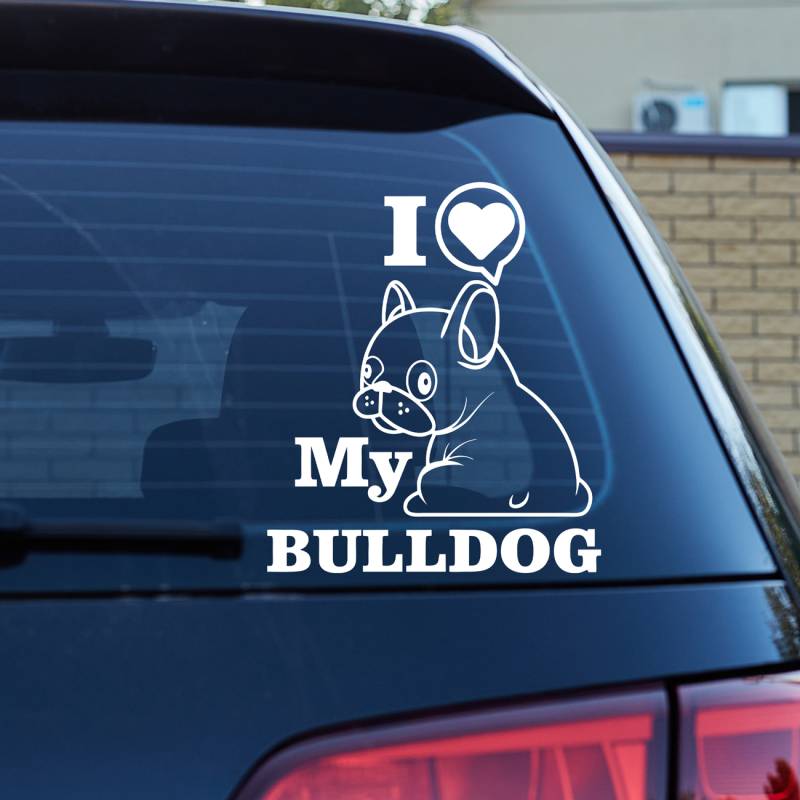 Nálepka na auto s Bulldog