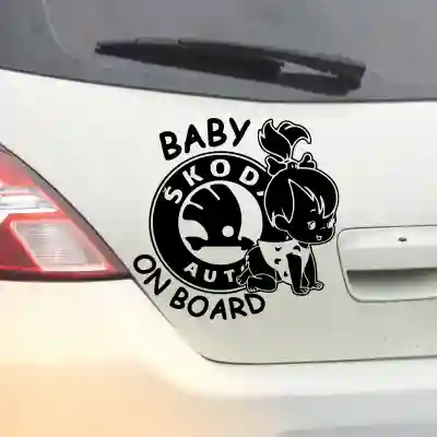 Samolepky dítě v autě se jménem dítěte Skoda
