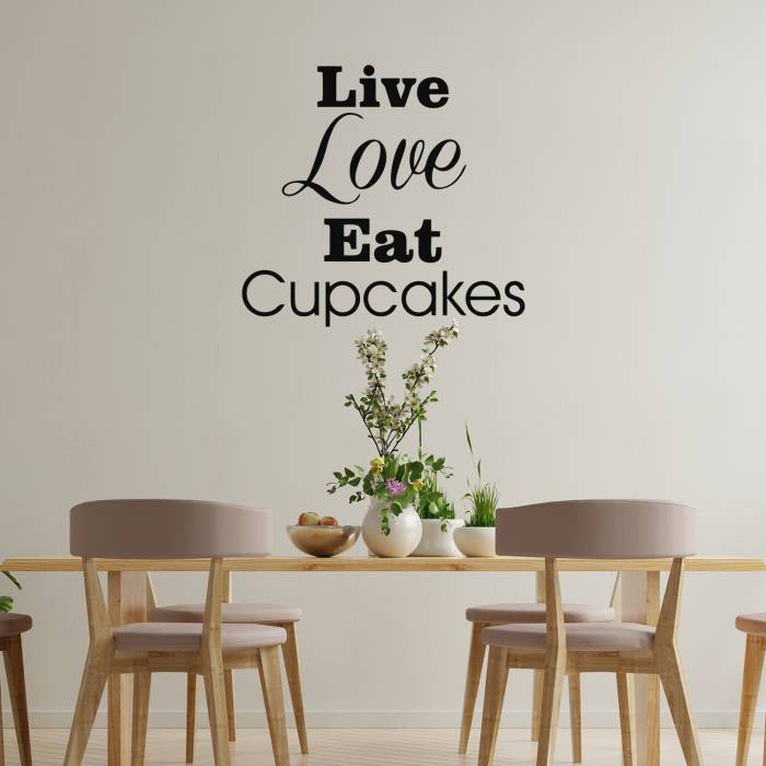 Samolepka Live Love Cupcakes